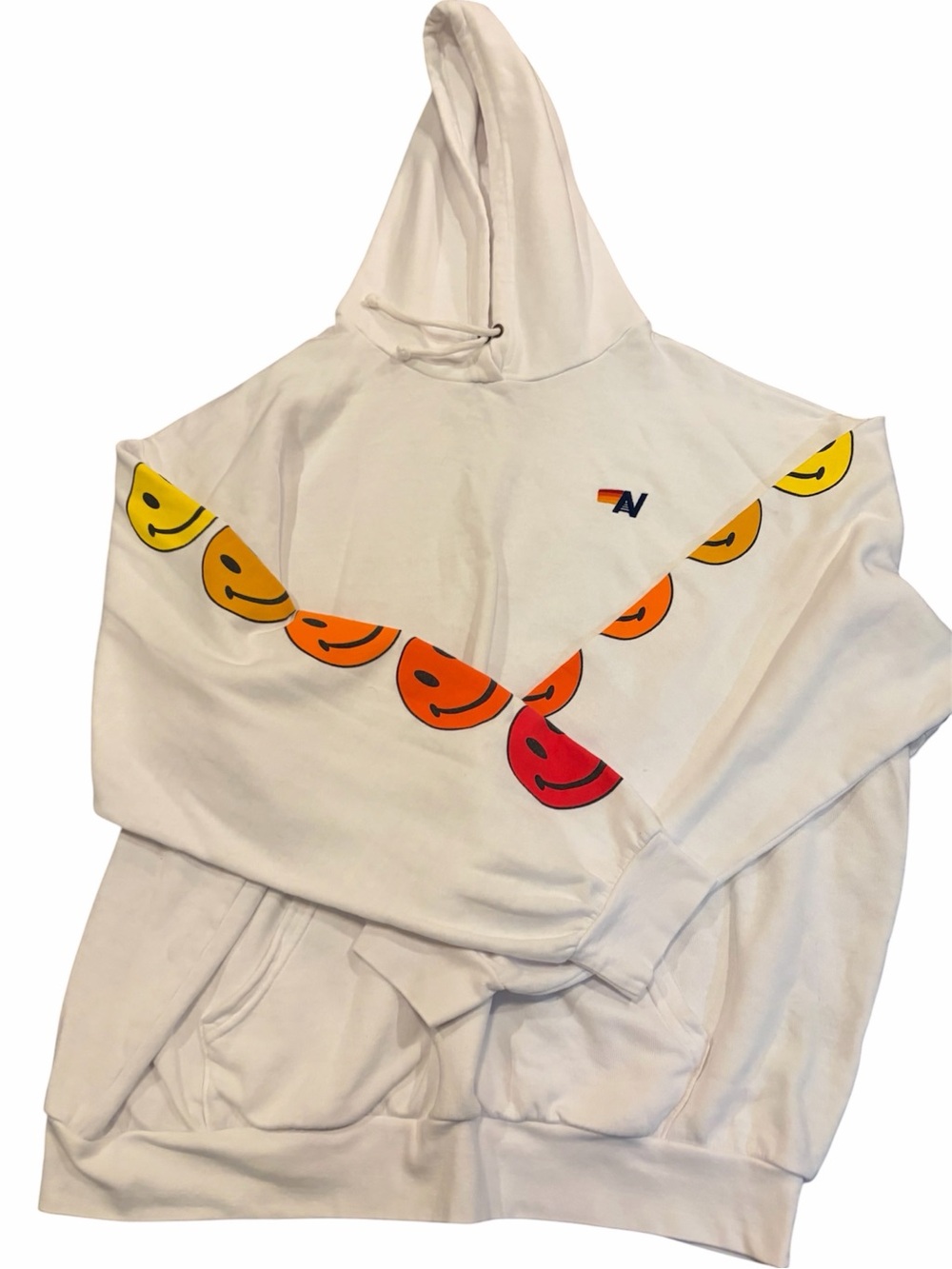 Aviator Nation Smiley Sunset Pullover Hoodie in White Size Large New & RARE! - Picture 3 of 3